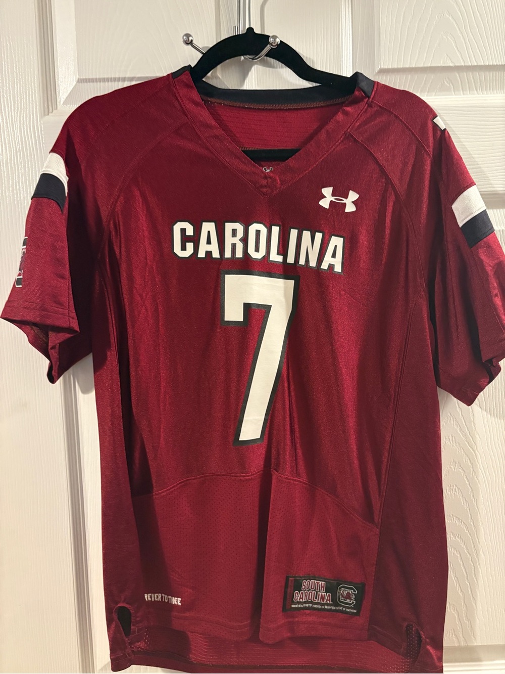 Under Armour Men's Carolina Gamecocks #7 Garnet Football Jersey